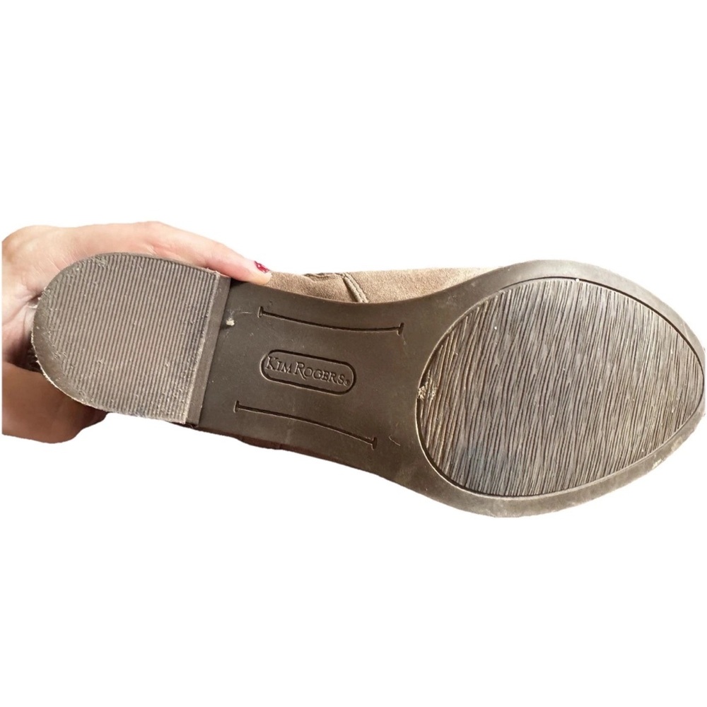 Stylish Tan Knee-High Kim Roger’s Heeled Boots Women’s 7.5 Suede - Picture 4 of 4